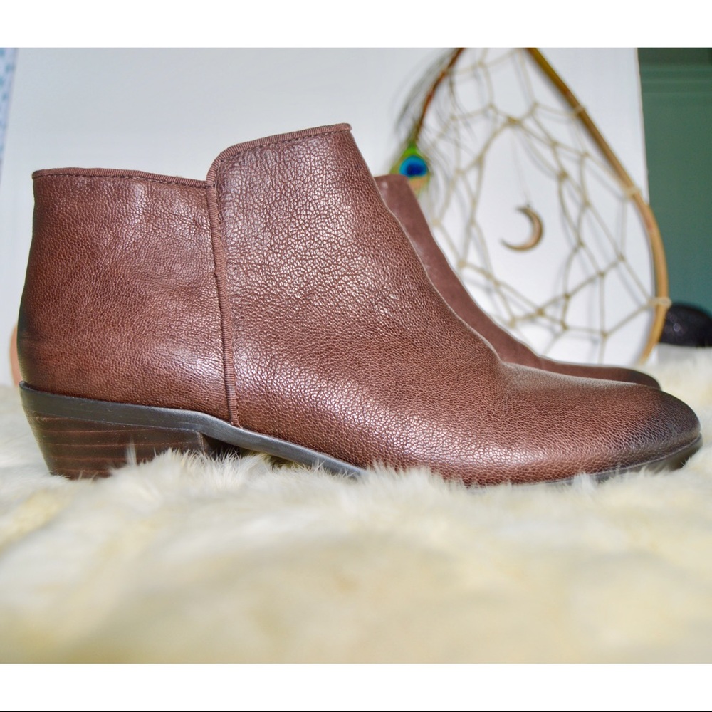 Leather ankle booties